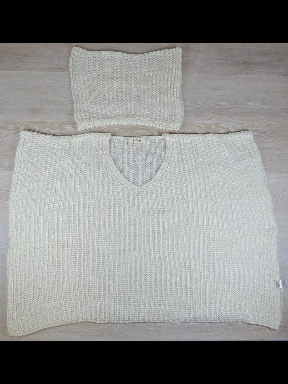ELAN Beach New White Cream Poncho Cover Up Boho Resort Festival OS Scarf